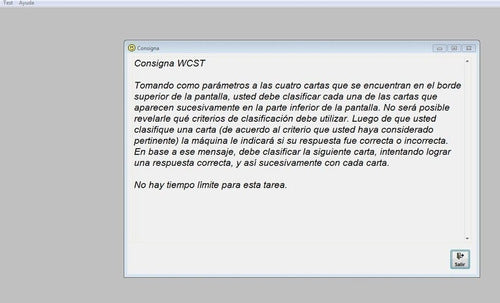 Test Clasificación De Tarjetas De Wisconsin 1