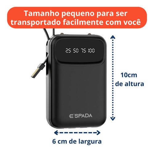 Power Bank 10.000mah Carregador Rápido Slim Portátil Bte-86e 2