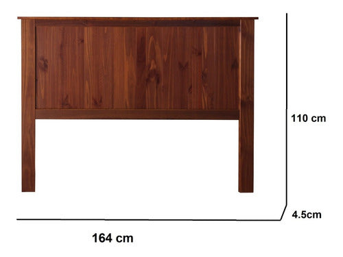 Mda Respaldo 2 Plazas Sommier Cabecera Cama Madera Maciza Full 1