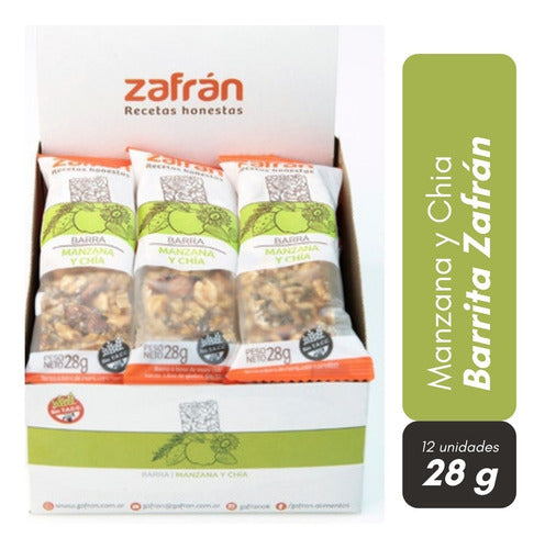 Zafran Apple and Chia Gluten-Free Bar Pack of 12 Units 0