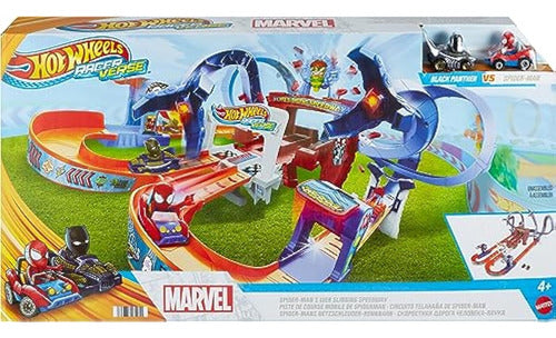 Hot Wheels Racerverse Spider-Man's Web-slinging Speedway Track Set 5