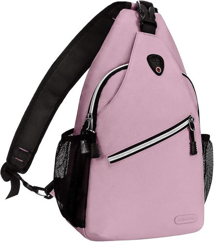 Mosiso Sling Backpack - Multipurpose Crossbody Shoulder Bag Travel Hiking Daypack, Soft Pink, Medium 0