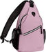 Mosiso Sling Backpack - Multipurpose Crossbody Shoulder Bag Travel Hiking Daypack, Soft Pink, Medium 0