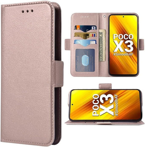 Wallet Case for Xiaomi Poco X3 Pink Gold 0