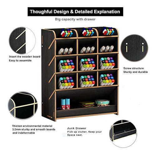 Marbrasse - Organizador De Escritorio De Madera, 1