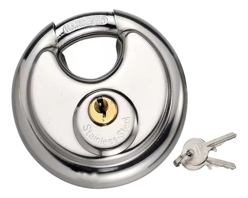 Gawon Stainless Steel Disc Lock with Key - 2 Keys Included 0