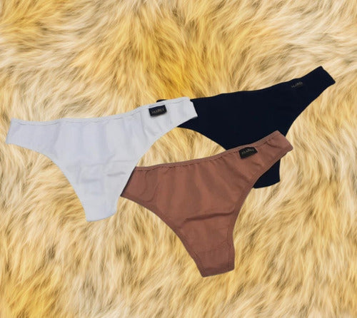 Pack of 3 Assorted Cotton Lycra Culotteless Panties by Marey 400 2