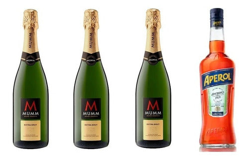 Mumm Champagne Extra Brut 3 Bottles + Aperol Aperitivo 0