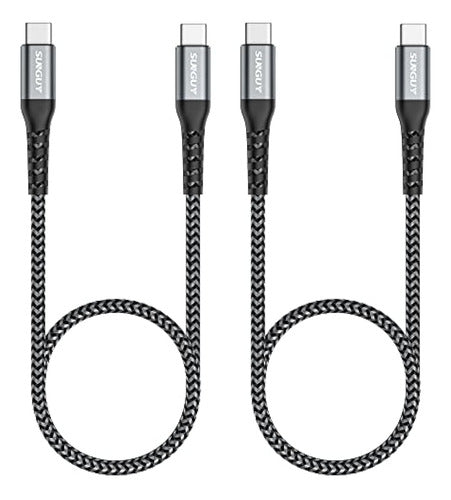 Sunguy USB C to USB-C Cable [2-Pack, 0.6 m/2 ft] 0