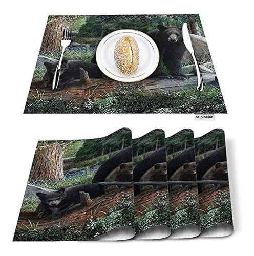 Sun-Shine Rustic Fun Bear Shaped Place Mats 0