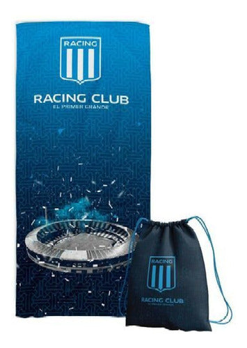 City Toallón Racing Club C/mochila 70x150cm Licencia Oficial 0