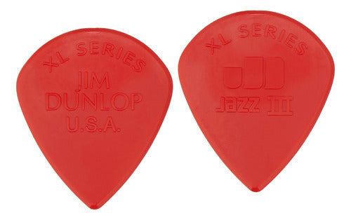 Pack Jim Dunlop 47RXLN Jazz III XL Nylon Guitar Picks 24 Red 4