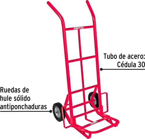 Fiero Carro Reforzado De Carga 200kg Rueda 18cm 1