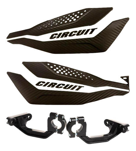 Circuit Dakar Carbon/White Handlebar Covers Set 0