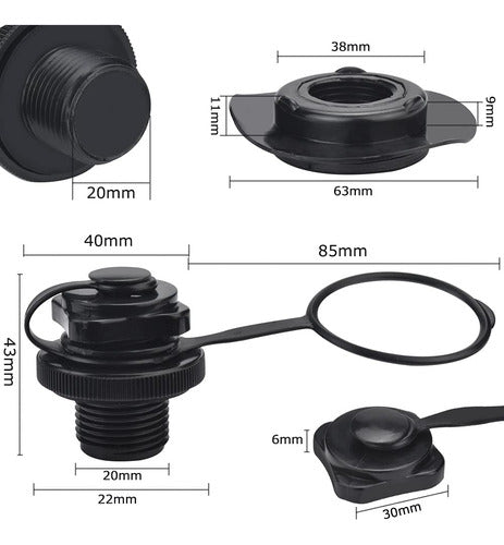 Buzifu Inflatable Air Valve Spiral for Boat, 2 U 1