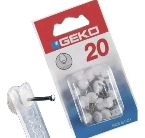 Easy Hanging Steel Nail Hook with Plastic Head X 20 Units Geko Italy 1