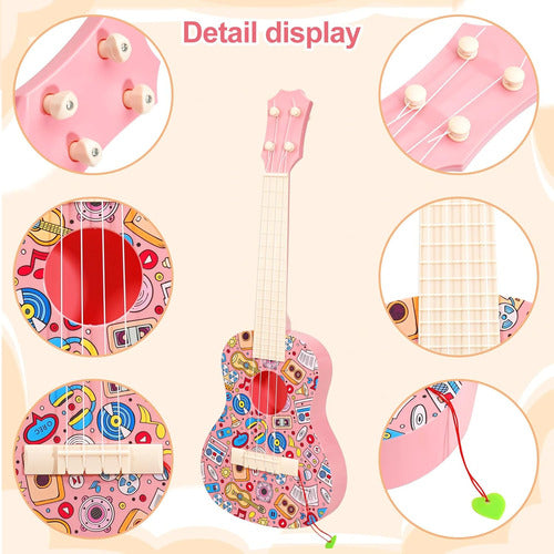 LeeQee 21-inch Ukulele for Kids, 4-string Guitar with Pick 3