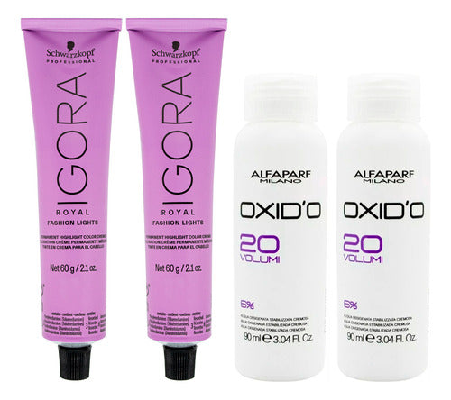 Schwarzkopf Igora Fashion Lights Kit X2 Tinturas + Oxidantes 0