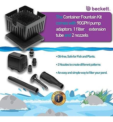 Beckett Cgfk60 Contenedor Jardín Fuente Kit 3