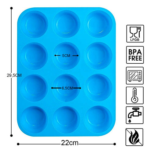 Grupo Dos Silicone Muffin Mold 12 Cups 29 X 22 Cm 1