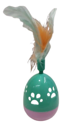 Interactive Cat Toy Spinning Top with Feathers 2