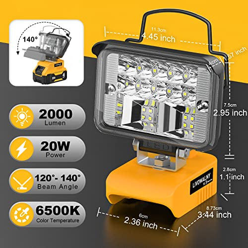 Livowalny Luz De Led Para Baterias Dewalt 20w 2000lumenes 1