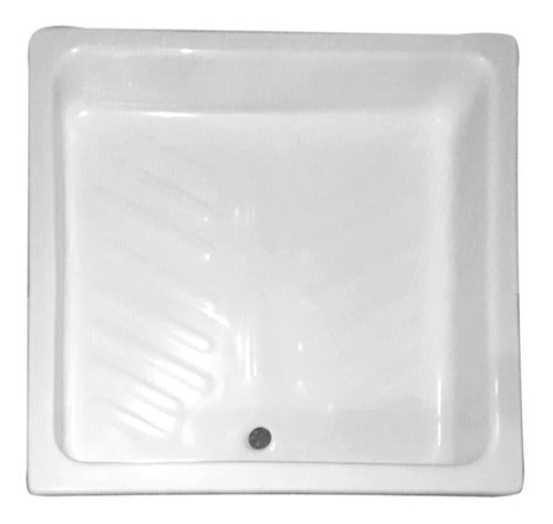 Receptaculo Plato Ducha Embutir Cuadrado 90x90 Cm Fibra Baño 0