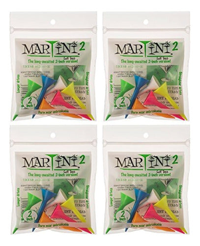 Martini Golf Tees 2  4 Packs De Mixto - 24 Tees Total - Virt 0