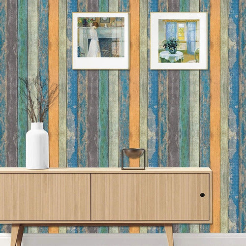 Iluminarás Adhesive Paper Painted Wood Decorative Wallpaper 4