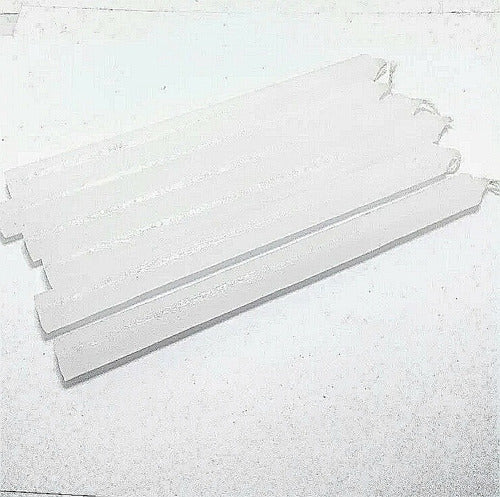 Set of 6 White Long Slim Candles by Mahalpiedras 6