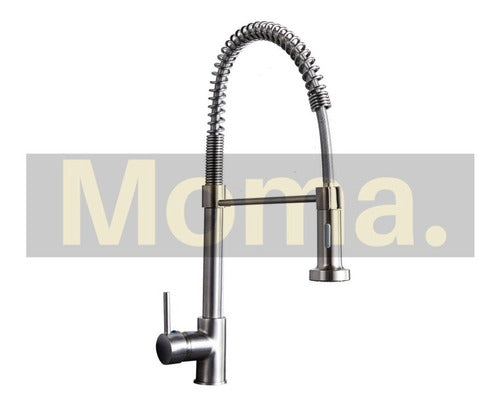 Moma Gourmet Silver Kitchen Tap Monocomando with Sprayer 1