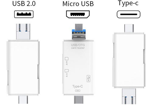 TREQA Universal Card Reader 6 In 1 Type-C/USB/Micro USB 1