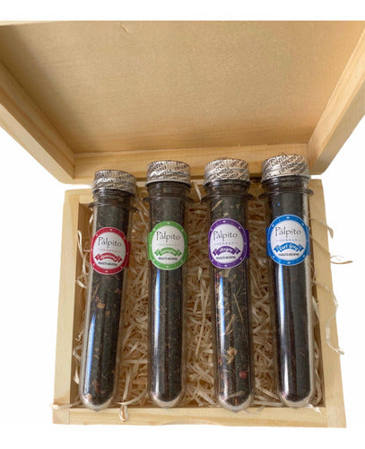 Palpito Gourmet Tea in Tubes and Wooden Box Gift Souvenir 0