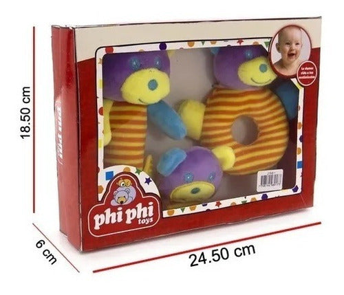 Set of 3 Baby Rattles Plush Fun in Box 10