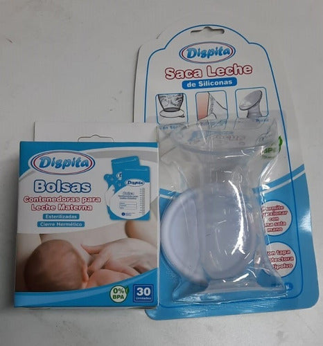 Dispita Set Silicone Breast Pump with 30 Storage Bags 0