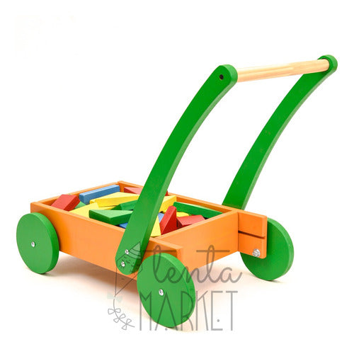 Carrito Y Caminador 2 En 1 De Madera Arrastre Montessori 3