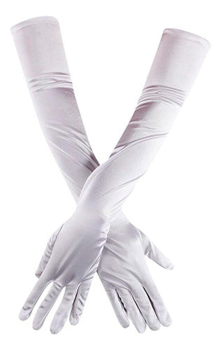 Generic Long White Gloves - Disguise 40cm Jo495 0