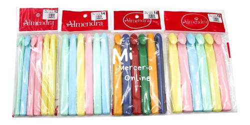 Almendra Plastic Crochet Hooks for Trapillo x 6 Units 0