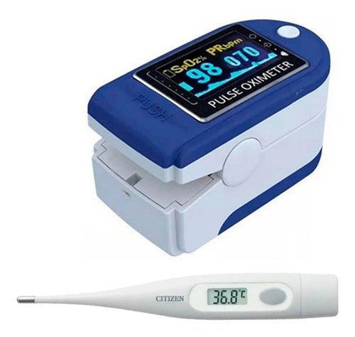 Contec CMS50D1 Combo Pulse Oximeter Saturation Meter + Exatherm Thermometer 1