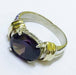 AP 046 Oval Cubic Oval Silver and Gold Ring 10x8 Medium 9