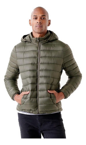 Bacán Campera De Abrigo Hombre Puffer Capucha Desmontable 0