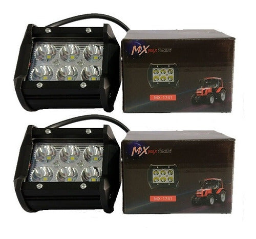 Set of 2 6 LED 18W 12V-24V Auxiliary Lights for Motorcycle 4x4 3