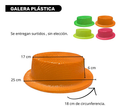 Genérica Combo Gorros Fluo 25 Personas Solo Gorros Sombrero Galera 3