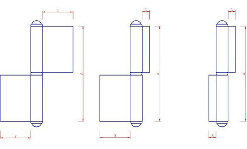 Metalúrgica Diego Bisagra Ficha Para Herrero 100x33 - 2.5mm - Caja 20 Uds. 1