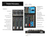 Genérica Consola Dj Sonido Mezcladora 7 Canales De Bluetooth Display 5