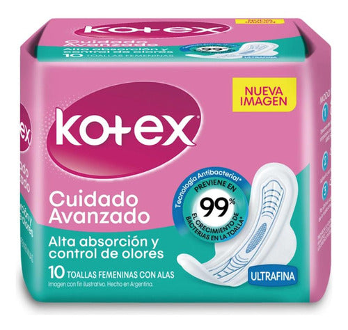 Kotex Antibacterial Feminine Wipes with Wings 10 Uds. 0