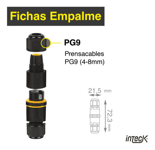 Intek Ficha Empalme 4-8mm 13a Ip65 3 Pines 3