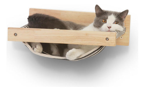 Cama De Gato Colgante Madera Perchas Para Dormir Relajarse 0