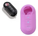 Steering Wheel Cover + Silicone Key Cover - Fiat Gran Siena Pink 4