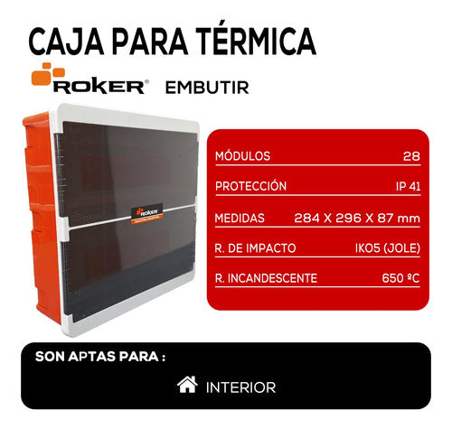 Caja Para Termica 28 Modulos Embutir Pr828 Linea Recta Roker 3